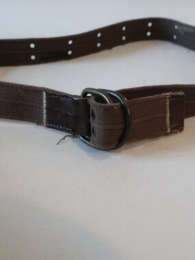 Mens Z Brand Brown Canvas Belt W/Grommet Holes 38
